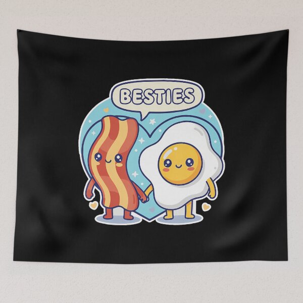 Item preview, Cute Kawai Bacon Egg Breakfast Besties Bff Friends Couples designed and sold by EarlineImogene.