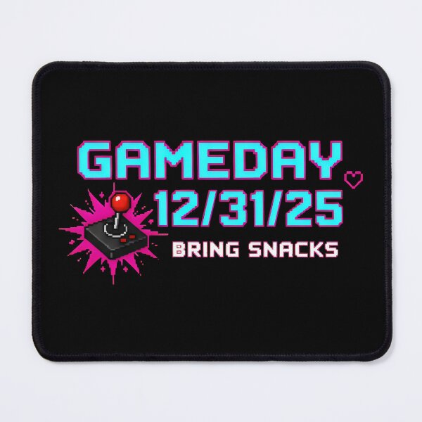Item preview, Retro Pixel Gameday Design with Joystick, Cyan Text and 12/31/25 Event Reminder designed and sold by SplashTastic.
