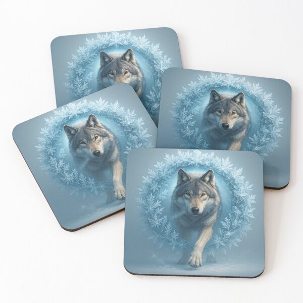 Item preview, Wolf Frost Portal Art | Ice Crystal Geometric Wildlife designed and sold by GeoWild Designs.