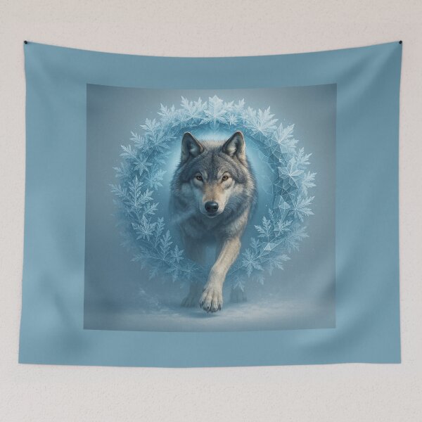 Item preview, Wolf Frost Portal Art | Ice Crystal Geometric Wildlife designed and sold by GeoWild Designs.