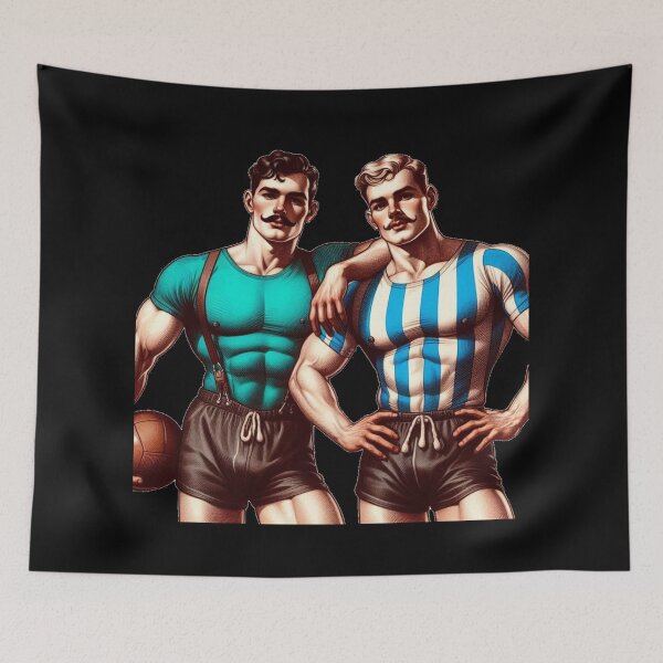 Item preview, 1920s Vintage Gay Sports Wear Football Gay Pride Graphic Design designed and sold by ItsAKinkThing.