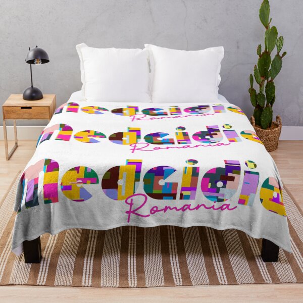 Item preview, Medgidia, Romania, Vibrant Abstract City Typography Art designed and sold by Wanderful-roads.