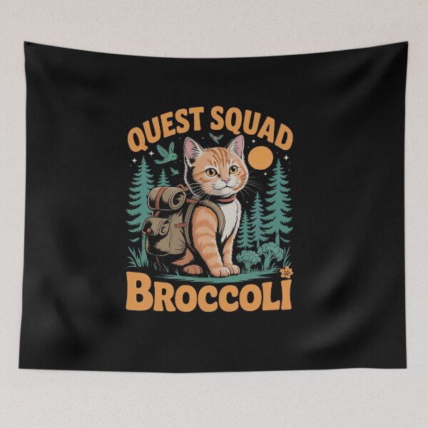 Item preview, Quest Fantasy Squad Broccoli Kitten Funny Cat designed and sold by TiredPack.