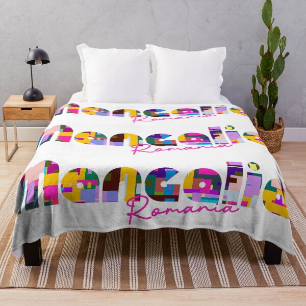 Item preview, Mangalia, Romania, Vibrant Abstract City Typography Art designed and sold by Wanderful-roads.