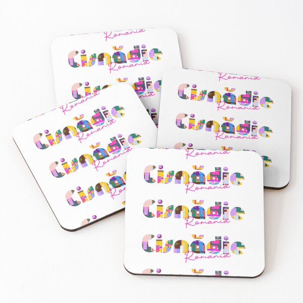 Item preview, Cisnădie, Romania, Vibrant Abstract City Typography Art designed and sold by Wanderful-roads.