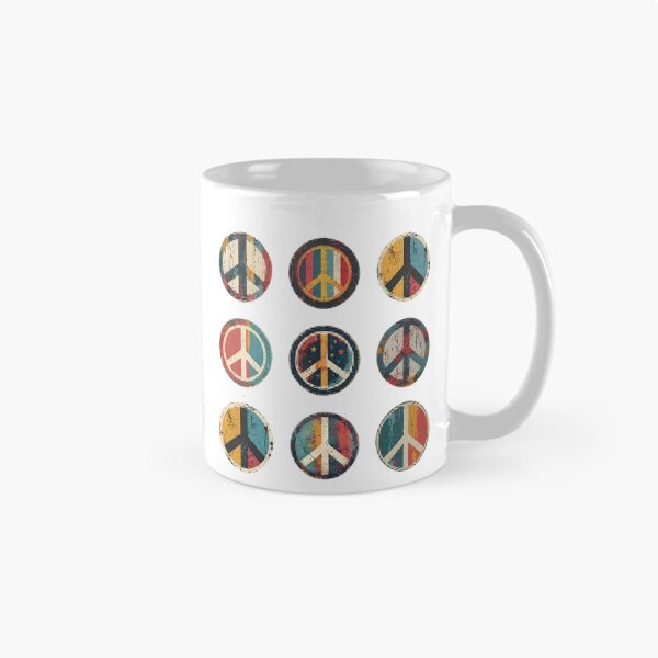 Artikelvorschau, Vintage-Taschendruck mit Friedenszeichen, dezenter Retro-Minimalismus der 70er Jahre entworfen und verkauft von auxincaftan0o.