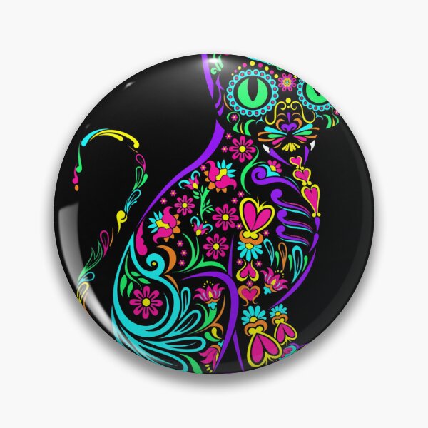Item preview, Cat Kitty Kitten Paws Sugar Skull Calavera Halloween Gato designed and sold by TyrelKoch.