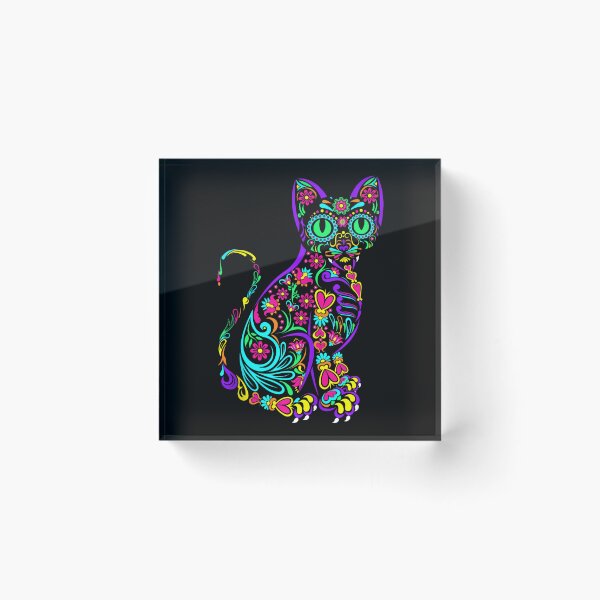 Item preview, Cat Kitty Kitten Paws Sugar Skull Calavera Halloween Gato designed and sold by TyrelKoch.