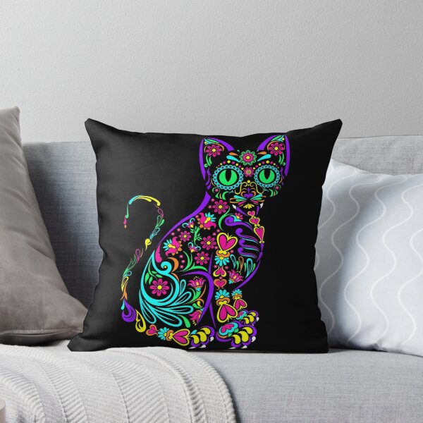 Item preview, Cat Kitty Kitten Paws Sugar Skull Calavera Halloween Gato designed and sold by TyrelKoch.