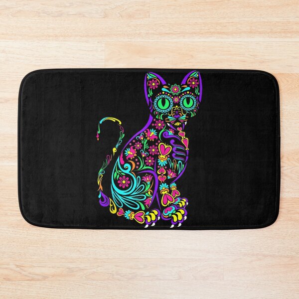 Item preview, Cat Kitty Kitten Paws Sugar Skull Calavera Halloween Gato designed and sold by TyrelKoch.