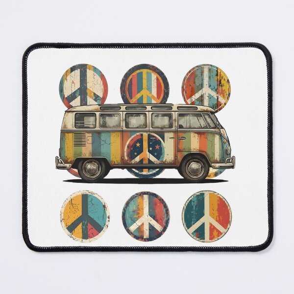 Item preview, Vintage Hippie Bus Peace Patterns Retro 70s Vibe Graphic designed and sold by bendypraetor0f.