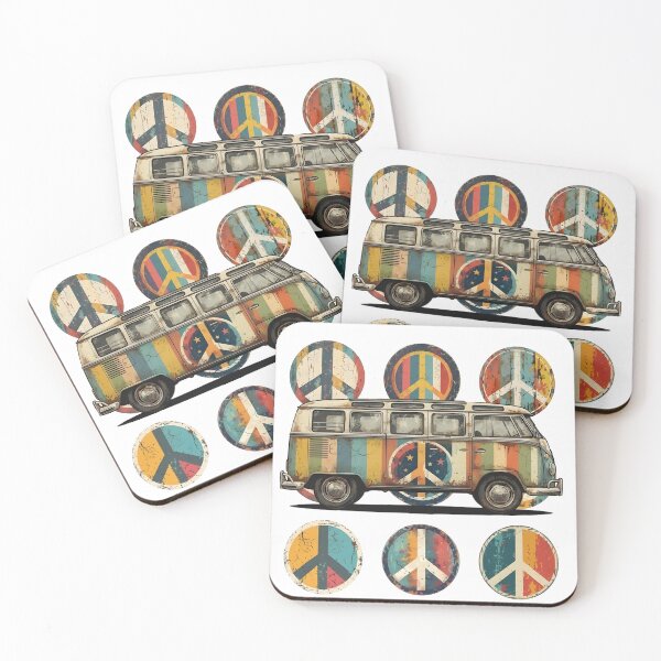 Item preview, Vintage Hippie Bus Peace Patterns Retro 70s Vibe Graphic designed and sold by bendypraetor0f.