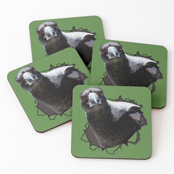 Item preview, Australian Magpie Bursting Through Green Background designed and sold by Barry Callister Photography.