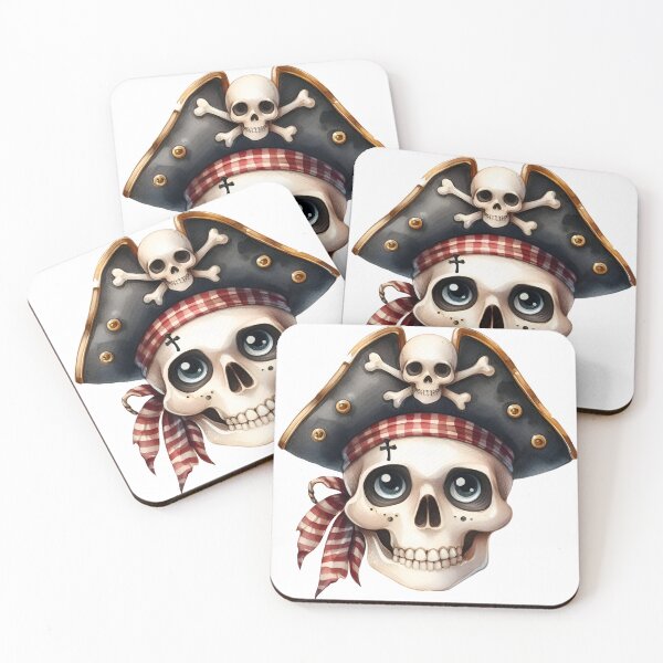 Item preview, Cute Pirate Skull Clipart – Adorable Cartoon Skeleton with Pirate Hat designed and sold by LunaPixelStudio.