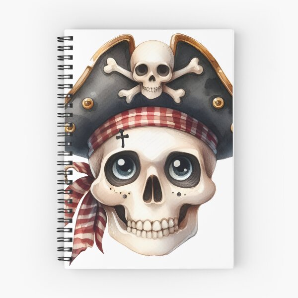 Item preview, Cute Pirate Skull Clipart – Adorable Cartoon Skeleton with Pirate Hat designed and sold by LunaPixelStudio.
