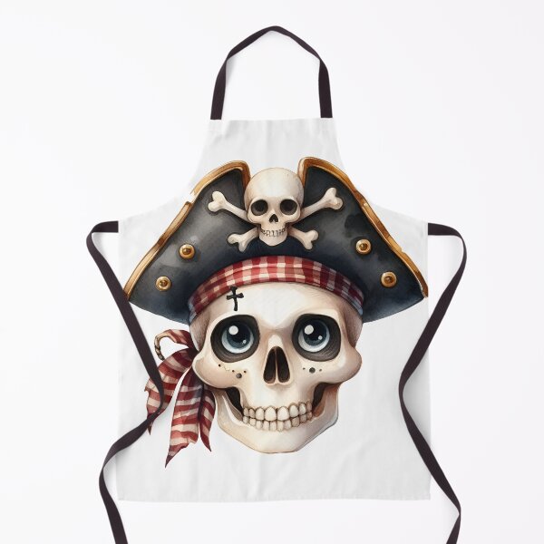 Item preview, Cute Pirate Skull Clipart – Adorable Cartoon Skeleton with Pirate Hat designed and sold by LunaPixelStudio.