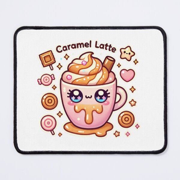 Item preview, Caramel Latte – Cute Kawaii Pastel Coffee Cup Art designed and sold by Smile-AlNo.