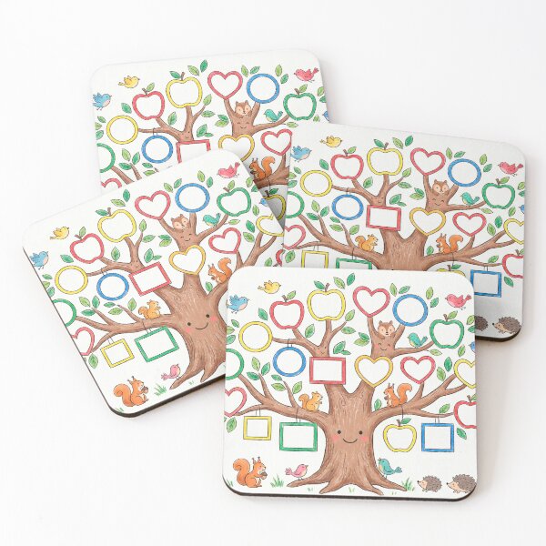 Item preview, Bright playful family or friends tree genealogy template featuring colorful empty photo boxes designed and sold by nesgalina.
