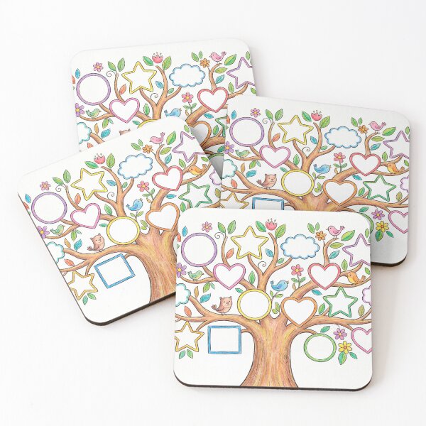 Item preview, Copy of Bright playful family or friends tree genealogy template featuring colorful empty photo boxes designed and sold by nesgalina.