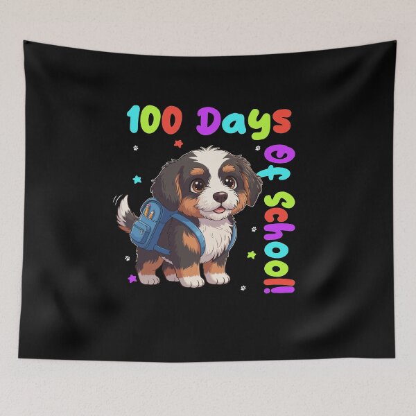 Item preview, Cute Bernedoodle Dog 100 Days of School Celebration Design - Dog Lovers designed and sold by The Real Life Symphony.