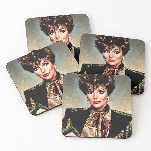 Item preview, 80s Soap Opera Icon Portrait Art | Power Dressing Gold Jewelry Painting | Dramatic High Fashion designed and sold by Art's Diner.