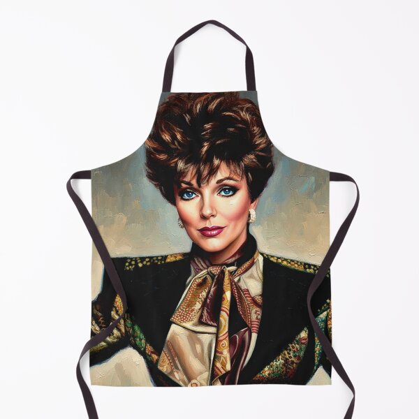 Item preview, 80s Soap Opera Icon Portrait Art | Power Dressing Gold Jewelry Painting | Dramatic High Fashion designed and sold by Art's Diner.