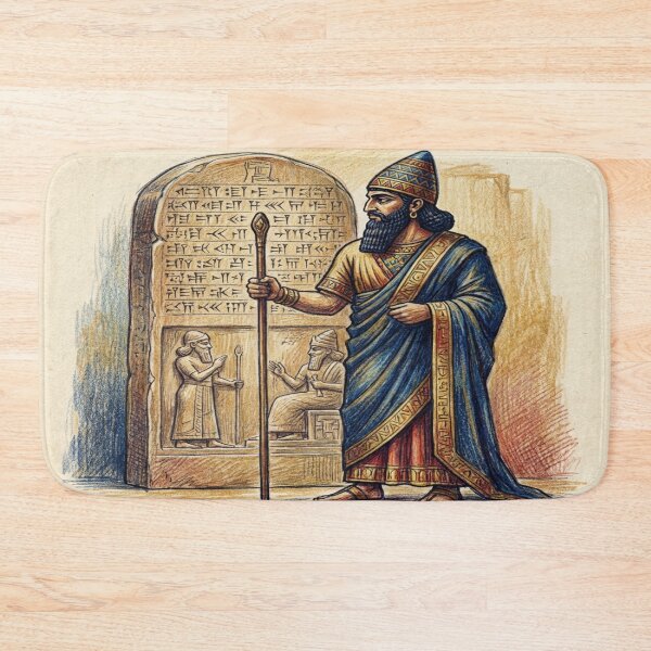 Item preview, King Hammurabi and Babylonian Code of Law Art Design designed and sold by Redbdon.