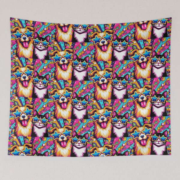 Item preview, Neon Dog & Cat Duo – Colorful Pop Art Design designed and sold by Dogandesighn.