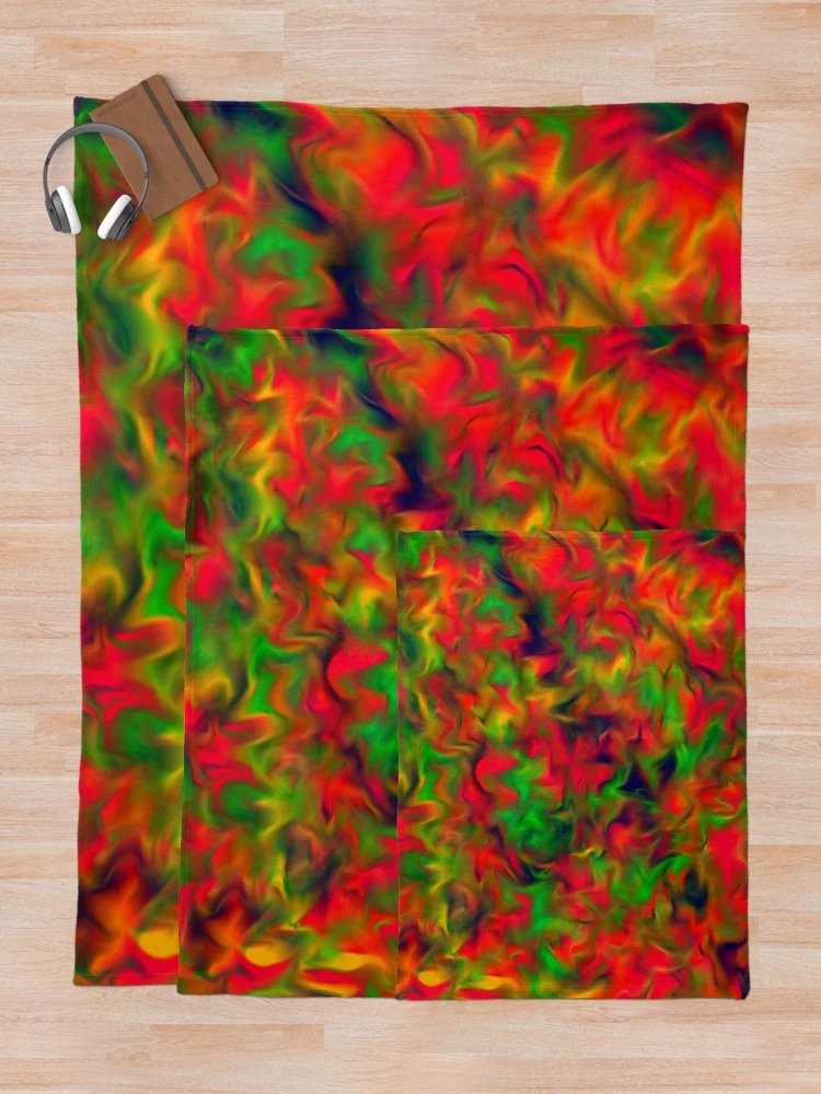 Thumbnail 5 of 6, Throw Blanket, Psychedelic Rasta Pattern designed and sold by BeJahMan.
