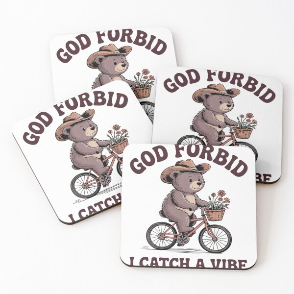 Item preview, God Forbid I Catch A Vibe Funny Bear  designed and sold by RuthGAArt.