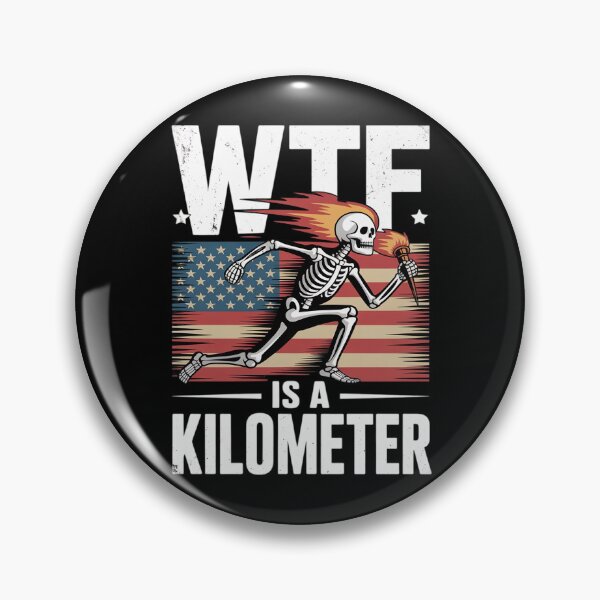 Item preview, WTF Is A Kilometer Skeleton American Flag Gun Lover  designed and sold by RoyTill0Art.