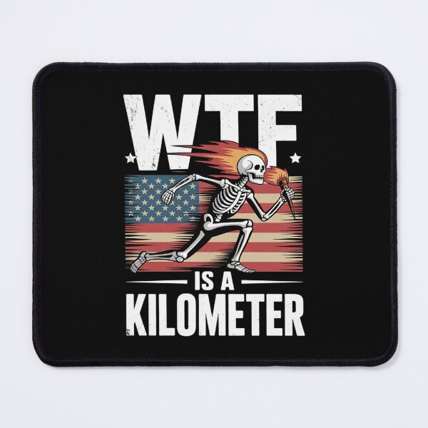 Item preview, WTF Is A Kilometer Skeleton American Flag Gun Lover  designed and sold by RoyTill0Art.