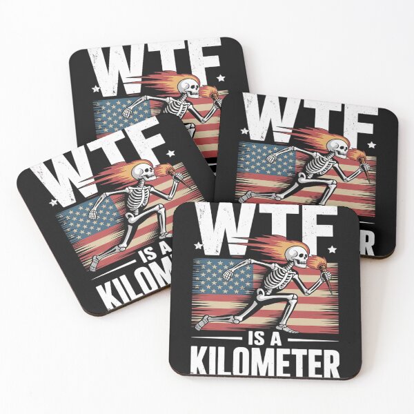 Item preview, WTF Is A Kilometer Skeleton American Flag Gun Lover  designed and sold by RoyTill0Art.