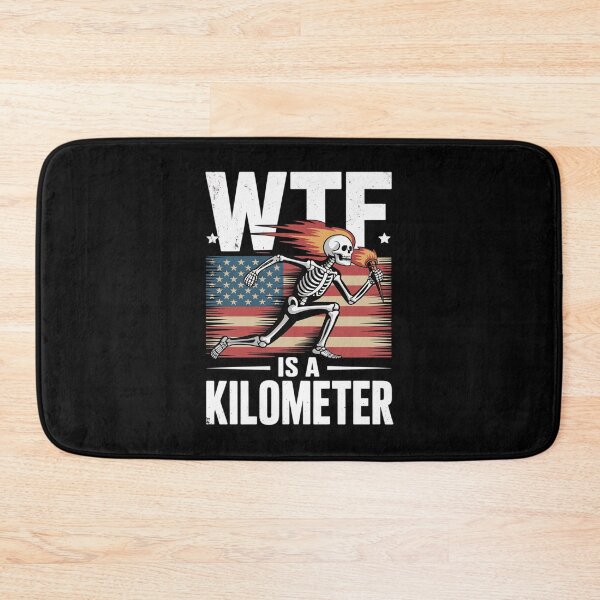 Item preview, WTF Is A Kilometer Skeleton American Flag Gun Lover  designed and sold by RoyTill0Art.