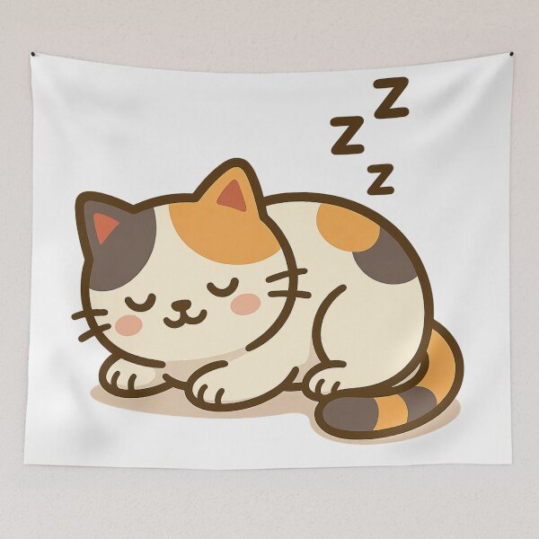 Item preview, Kawaii Sleeping Cat – Cute Cozy Meme Art designed and sold by kimkosovo.