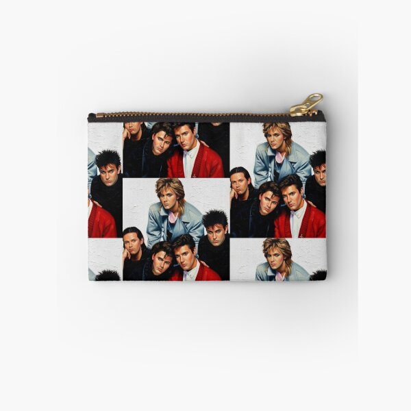 Item preview, 80s New Wave Pop Band Portrait Art | Pastel Coat Red Cardigan Painting | Vintage Synth Pop designed and sold by Art's Diner.