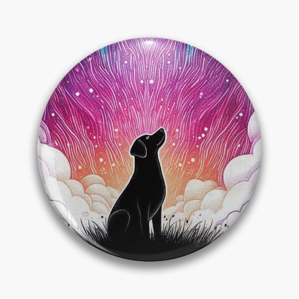 Item preview, Cosmic Galaxy Dog Under Aurora Sky designed and sold by BigBlueArt.