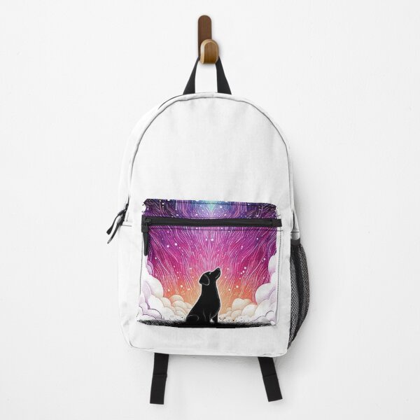 Item preview, Cosmic Galaxy Dog Under Aurora Sky designed and sold by BigBlueArt.