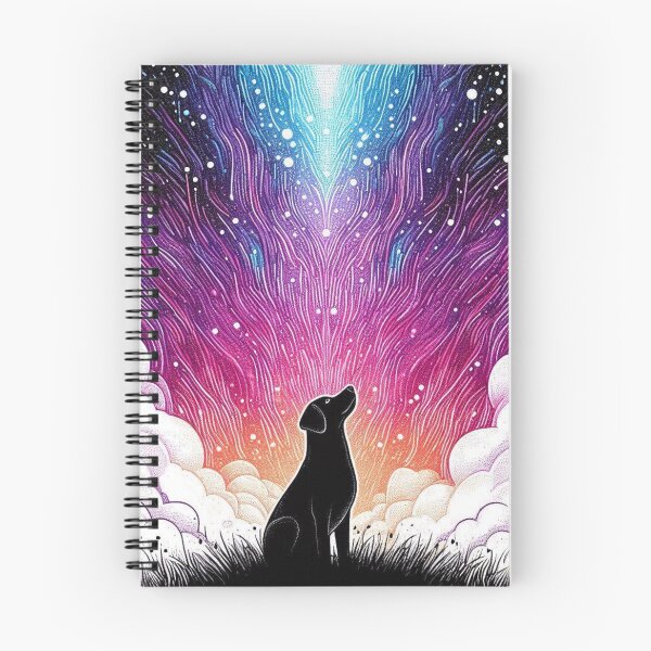 Item preview, Cosmic Galaxy Dog Under Aurora Sky designed and sold by BigBlueArt.