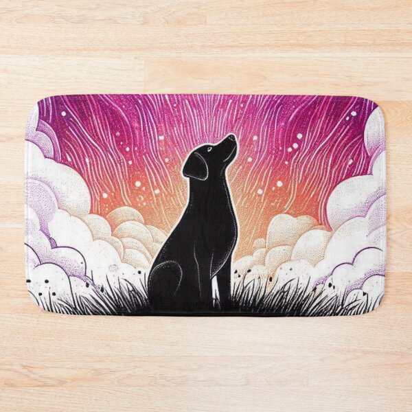 Item preview, Cosmic Galaxy Dog Under Aurora Sky designed and sold by BigBlueArt.