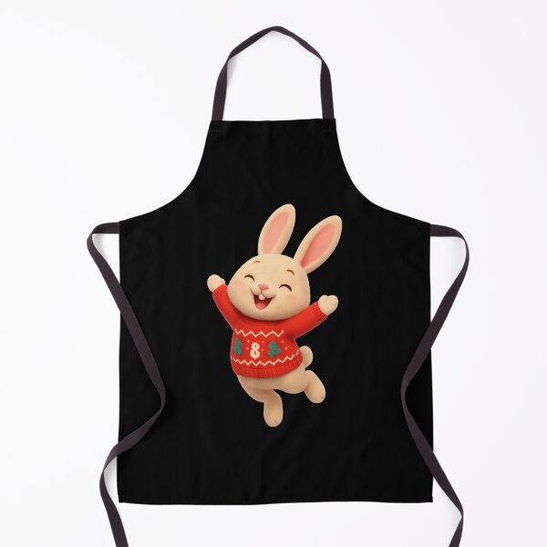 Item preview, Cute Christmas Bunny Jumping in Christmas Sweater | Kawaii Fun Christmas Art designed and sold by Moons Studio.