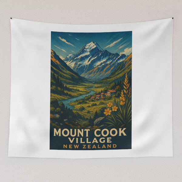 Artikelvorschau, Blick ins Mount Cook Valley, Neuseeland entworfen und verkauft von Aryabek.