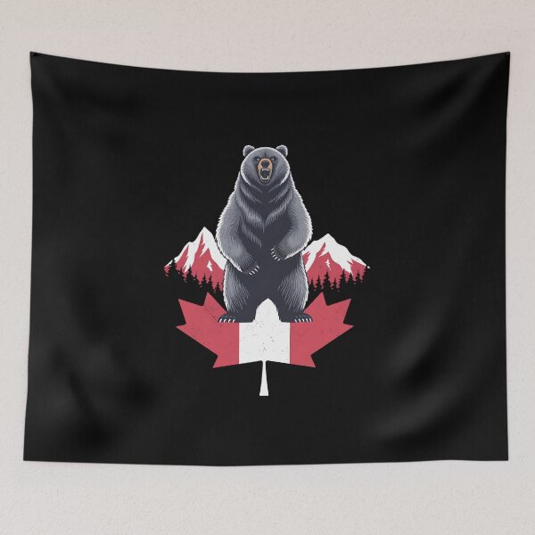 Item preview, Canadian Bear & Maple Leaf Canada Flag designed and sold by VasilisLamArt.