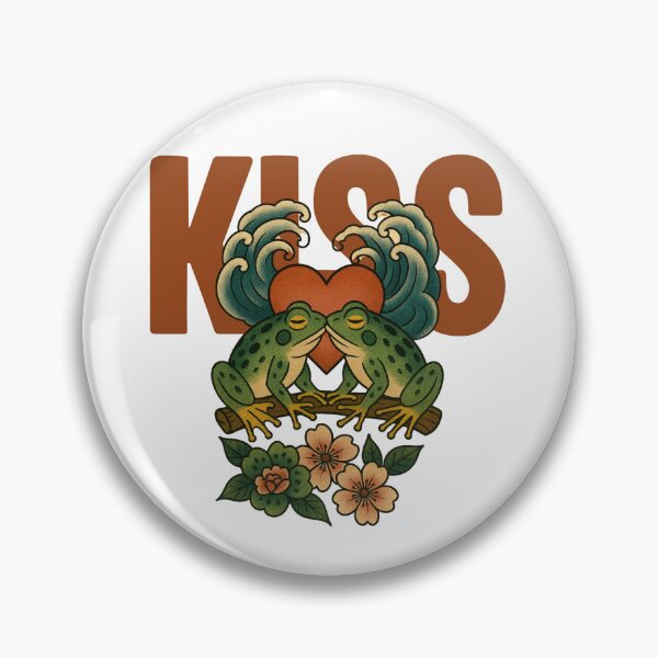 Item preview, frog couple kiss designed and sold by Chris-graphics-art.