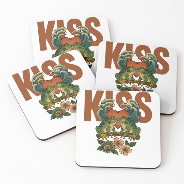 Item preview, frog couple kiss designed and sold by Chris-graphics-art.