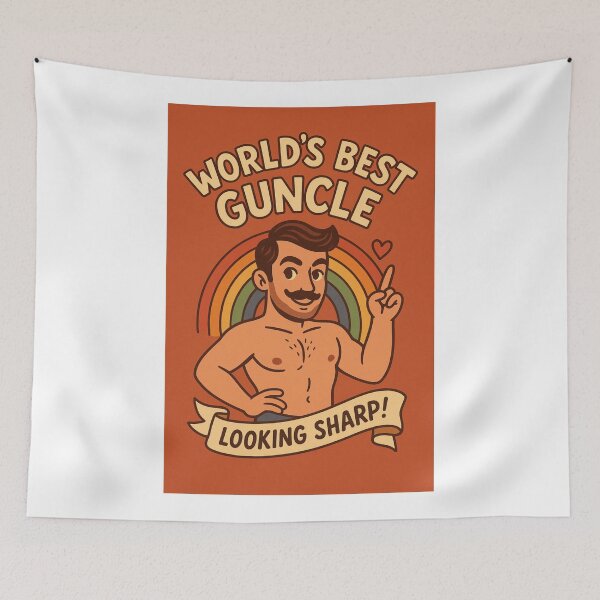 Item preview, World's Best Guncle Retro Rainbow Card designed and sold by Aryabek.