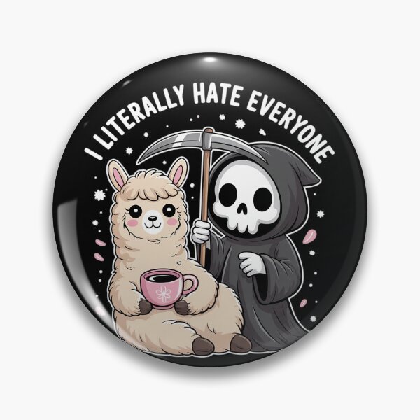 Item preview, I Literally Hate Everyone Funny Kawaii Llama Grip Reaper  designed and sold by RuthGAArt.