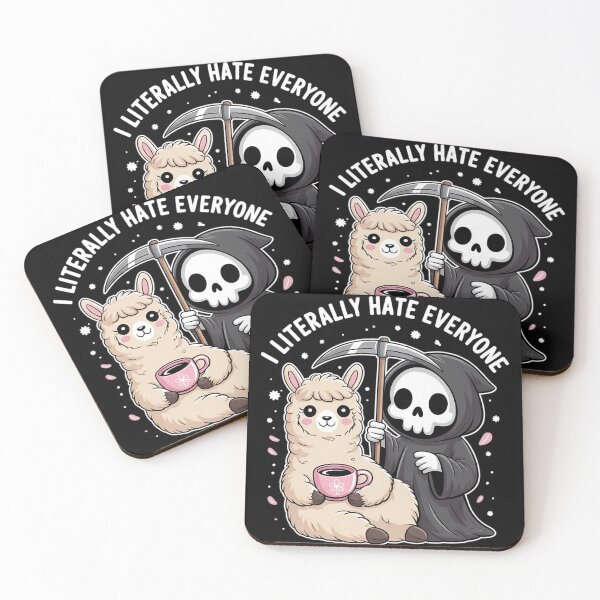 Item preview, I Literally Hate Everyone Funny Kawaii Llama Grip Reaper  designed and sold by RuthGAArt.