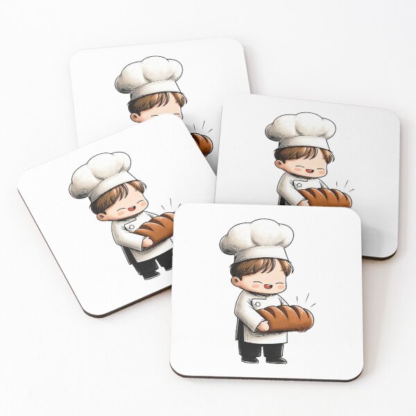 Item preview, Smiling Chibi Baker Chef Hat Holding Freshly Baked Loaf Bread Cute Cartoon Mascot Illustration Kitchen Baking Food Isolated designed and sold by Mimoshi ⭐⭐⭐⭐⭐.