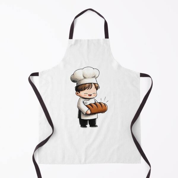 Item preview, Smiling Chibi Baker Chef Hat Holding Freshly Baked Loaf Bread Cute Cartoon Mascot Illustration Kitchen Baking Food Isolated designed and sold by Mimoshi ⭐⭐⭐⭐⭐.